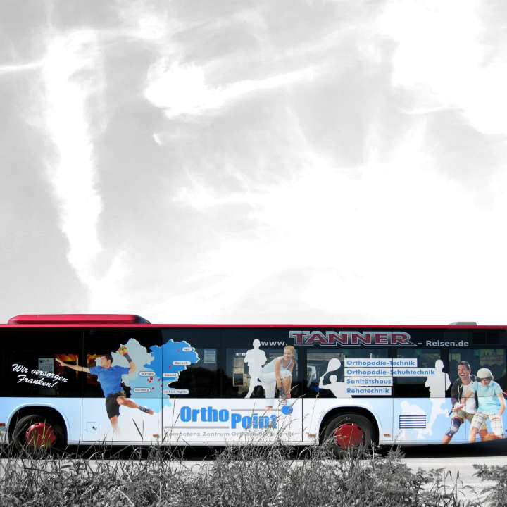 Fahrzeug Bus beschriften